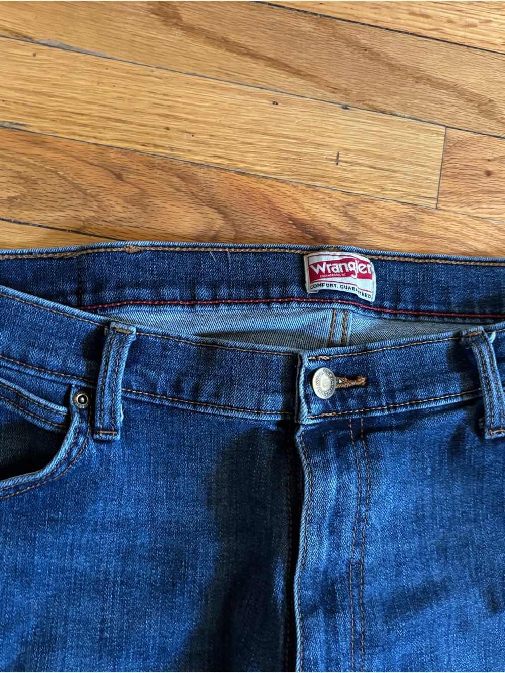 Wrangler Dark Blue Straight-Leg Denim Jeans